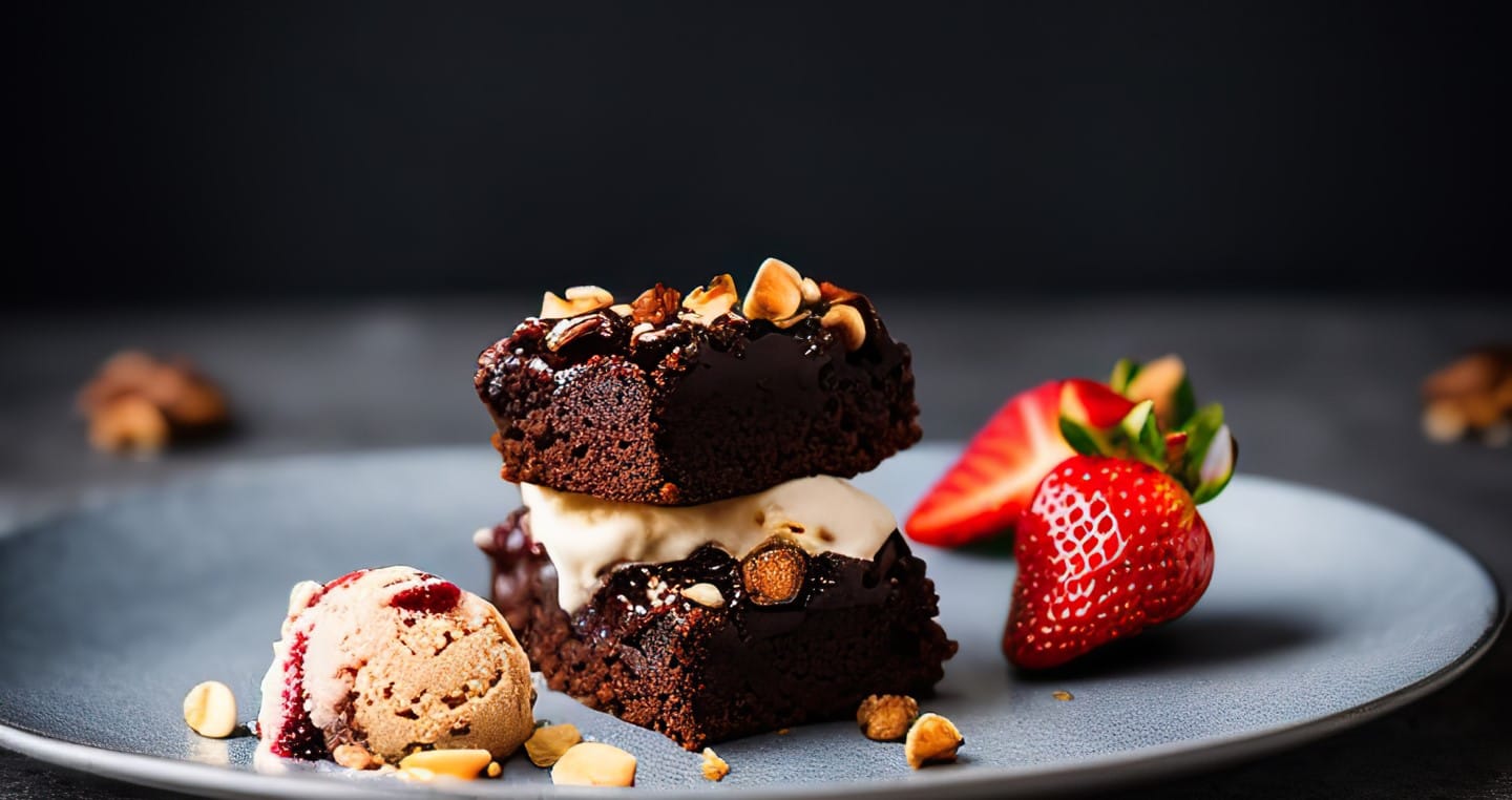 brownie z truskawkami