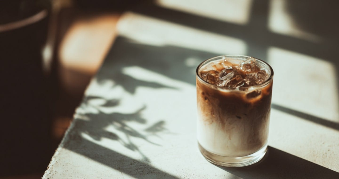 Kawa latte w szklance