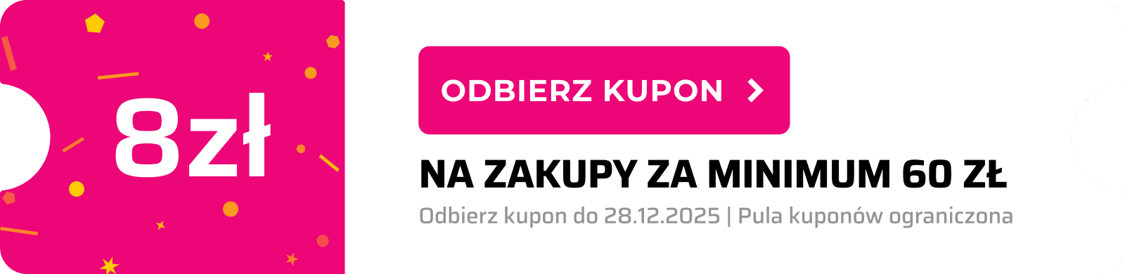 Kupon rabatowy 8zł na zakupy za min. 60zł