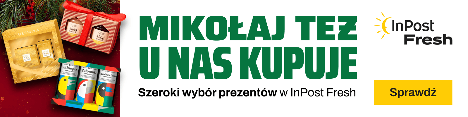 Mikołaj też u nas kupuje. Szeroki wybór prezentów w InPost Fresh